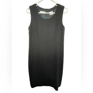 Liz Claiborne Womens Petite 10 Dress Black Business Lined No Stretch Zipper Slit